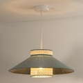 Duolla - Chandelier on a string RIO RATTAN 1xE27/15W/230V green/rattan