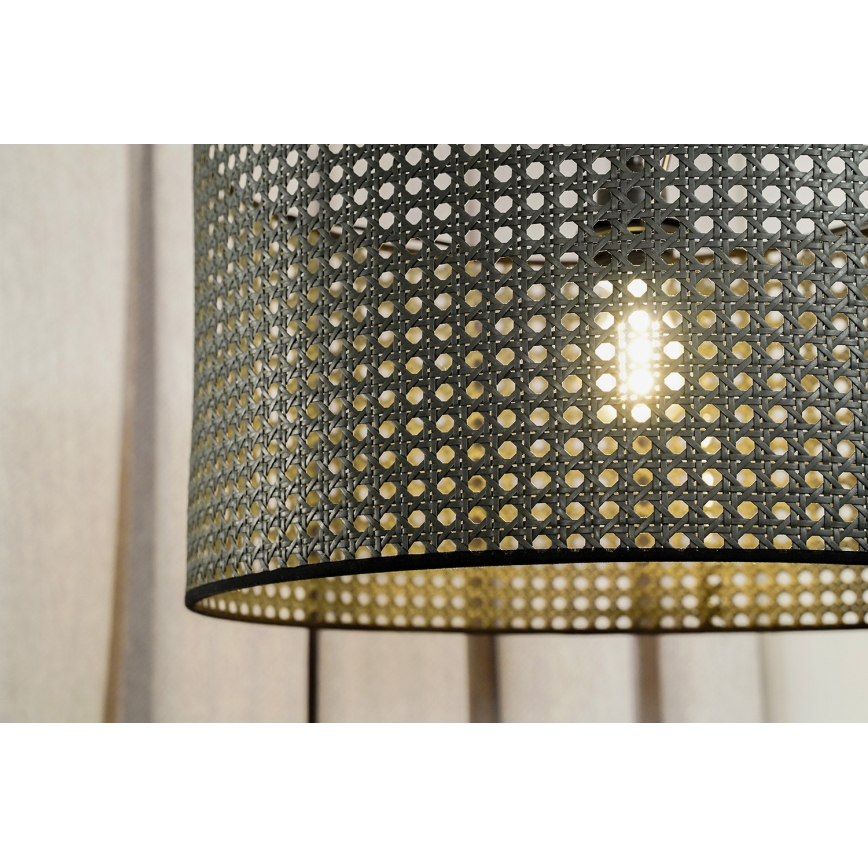 Duolla - Chandelier on a string ROLLER RATTAN 1xE27/15W/230V d. 45 cm black