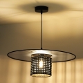 Duolla - Chandelier on a string TOKYO RATTAN 1xE27/15W/230V black/silver