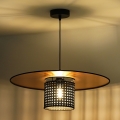 Duolla - Chandelier on a string TOKYO RATTAN 1xE27/15W/230V gold/black