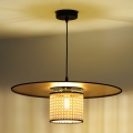 Duolla - Chandelier on a string TOKYO RATTAN 1xE27/15W/230V gold/rattan