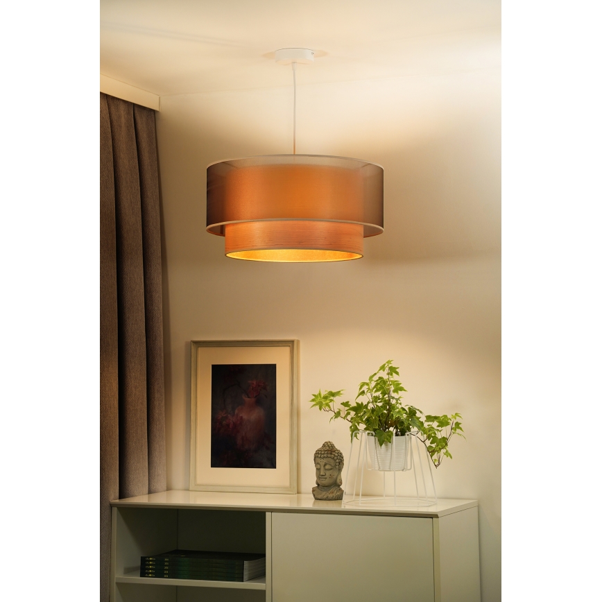Duolla - Chandelier on a string WOOD BOHO 1xE27/15W/230V d. 45 cm copper/beige
