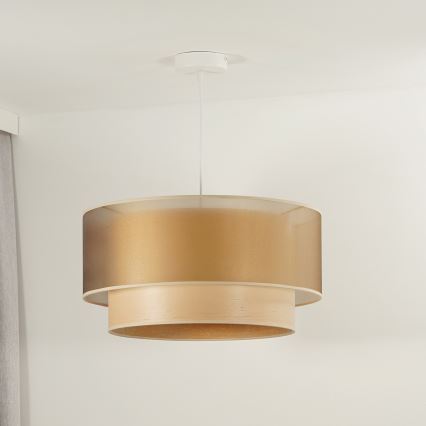 Duolla - Chandelier on a string WOOD BOHO 1xE27/15W/230V d. 45 cm copper/beige