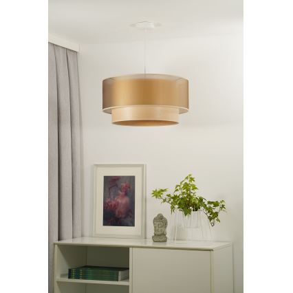 Duolla - Chandelier on a string WOOD BOHO 1xE27/15W/230V d. 45 cm copper/beige
