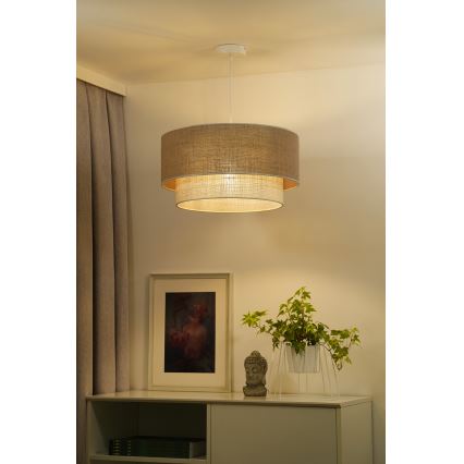 Duolla - Chandelier on a string YUTE BOHO 1xE27/15W/230V d. 45 cm brown/creamy