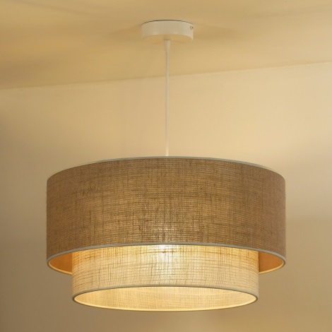 Duolla - Chandelier on a string YUTE BOHO 1xE27/15W/230V d. 45 cm brown/grey