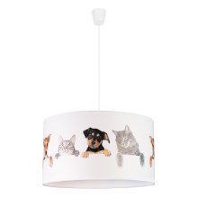 Duolla - Children's chandelier on a string PRINT M 1xE27/40W/230V animals