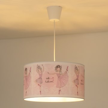 Duolla - Children's chandelier on a string PRINT M 1xE27/40W/230V ballerinas