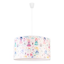 Duolla - Children's chandelier on a string PRINT M 1xE27/40W/230V princesses
