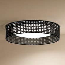 Duolla - LED Ceiling light ROLLER RATTAN LED/24W/230V black