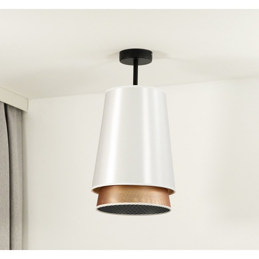 Duolla - Surface-mounted chandelier BELL SHINY 1xE27/15W/230V d. 25 cm white/copper