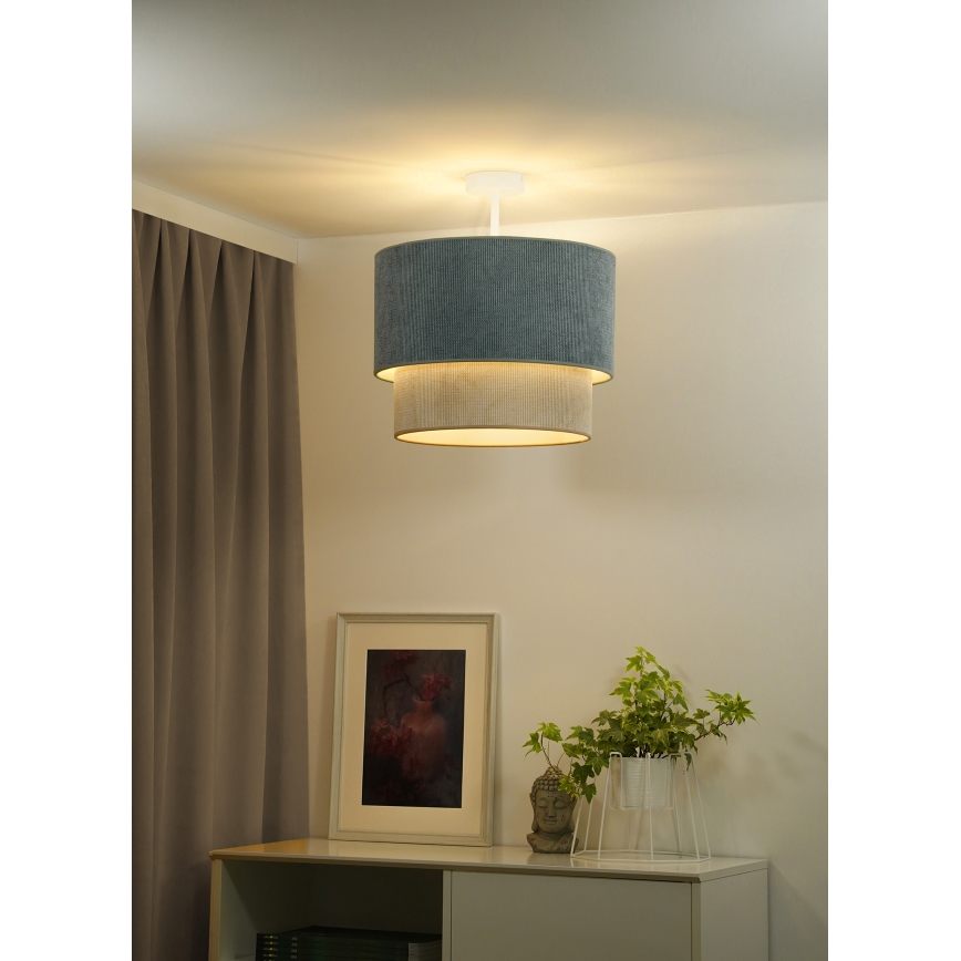 Duolla - Surface-mounted chandelier CORDUROY 1xE27/15W/230V d. 40 cm blue/beige