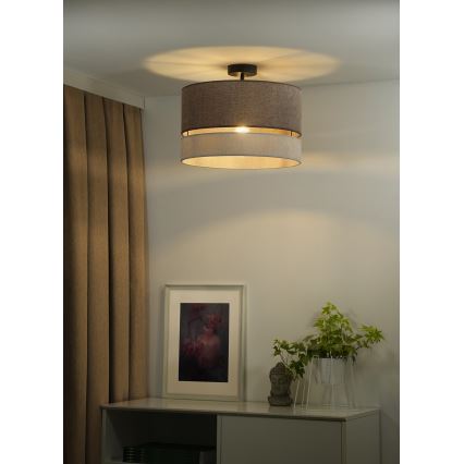 Duolla - Surface-mounted chandelier DOUBLE 1xE27/15W/230V d. 40 cm brown/grey
