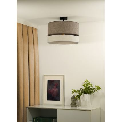Duolla - Surface-mounted chandelier DOUBLE 1xE27/15W/230V d. 40 cm brown/grey