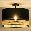 Duolla - Surface-mounted chandelier DOUBLE RATTAN 1xE27/15W/230V d. 40 cm black/beige