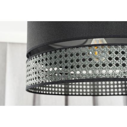 Duolla - Surface-mounted chandelier DOUBLE RATTAN 1xE27/15W/230V d. 40 cm black