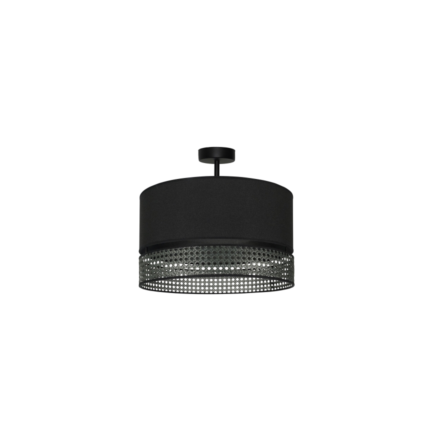 Duolla - Surface-mounted chandelier DOUBLE RATTAN 1xE27/15W/230V d. 40 cm black