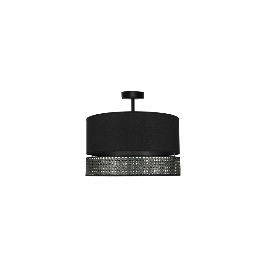 Duolla - Surface-mounted chandelier DOUBLE RATTAN 1xE27/15W/230V d. 40 cm black