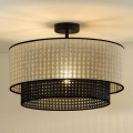 Duolla - Surface-mounted chandelier RATTAN YUTE 1xE27/15W/230V d. 45 cm creamy/black