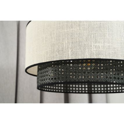 Duolla - Surface-mounted chandelier RATTAN YUTE 1xE27/15W/230V d. 45 cm creamy/black