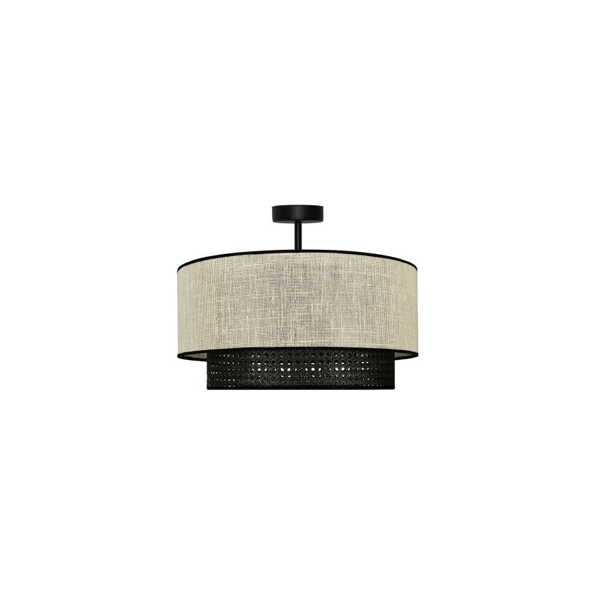 Duolla - Surface-mounted chandelier RATTAN YUTE 1xE27/15W/230V d. 45 cm creamy/black