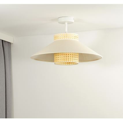 Duolla - Surface-mounted chandelier RIO RATTAN 1xE27/15W/230V d. 45 cm beige/rattan