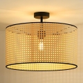Duolla - Surface-mounted chandelier ROLLER RATTAN 1xE27/15W/230V d. 45 cm beige/black