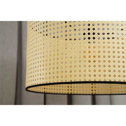 Duolla - Surface-mounted chandelier ROLLER RATTAN 1xE27/15W/230V d. 45 cm beige/black