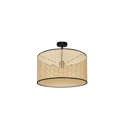 Duolla - Surface-mounted chandelier ROLLER RATTAN 1xE27/15W/230V d. 45 cm beige/black