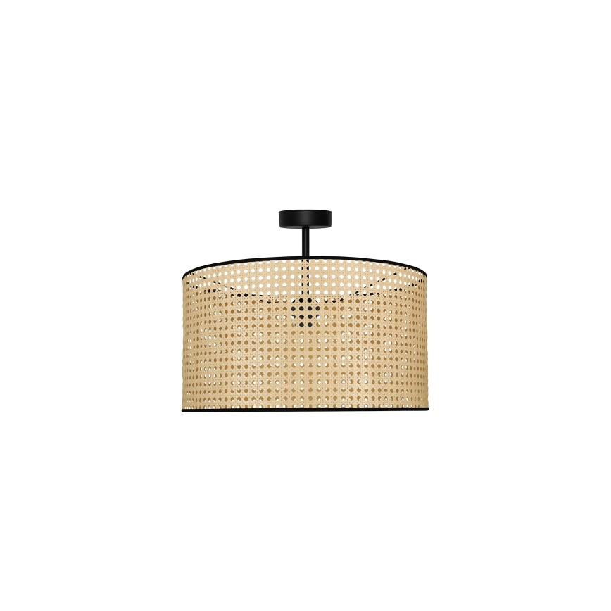 Duolla - Surface-mounted chandelier ROLLER RATTAN 1xE27/15W/230V d. 45 cm beige/black