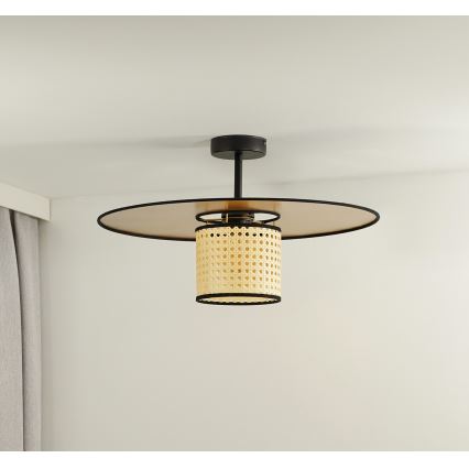 Duolla - Surface-mounted chandelier TOKYO RATTAN 1xE27/15W/230V d. 50 cm gold/rattan