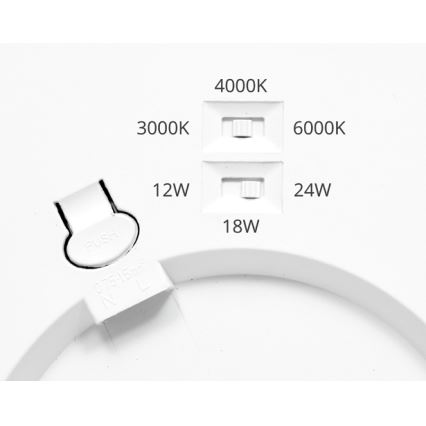 LED Dimmable panel LEXA LED/12/18/24W/230V 3000/4000/6000K d. 30 cm white