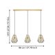 Eglo - Chandelier on a string 3xE27/40W/230V gold