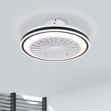 Eglo - LED Dimmable ceiling fan LED/25,5W/230V white/black 2700-6500K + remote control