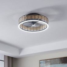 Eglo - LED Dimmable ceiling fan LED/28W/230V black/beige 2700-6500K + remote control