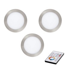 Eglo - SET 3x LED Dimmable recessed ceiling light TINUS LED/6W/230V + RC