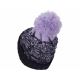 Extol-Hat with a headlamp and USB charging 300 mAh blue/purple with pompom size UNI
