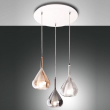 Fabas Luce 3481-47-297 - Chandelier on a string LILA 3xE27/40W/230V gold/grey/clear