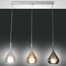 Fabas Luce 3481-48-297 - Chandelier on a string LILA 3xE27/40W/230V clear/gold/grey
