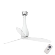 FARO 32000 - Ceiling fan ETERFAN white/clear d. 128 cm + remote control