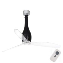 FARO 32002 - Ceiling fan ETERFAN black/clear d. 128 cm + remote control