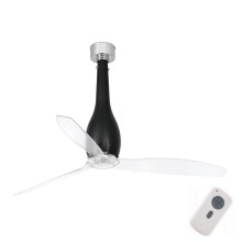 FARO 32003 - Ceiling fan ETERFAN black/clear d. 128 cm + remote control
