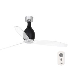 FARO 32027 - Ceiling fan MINI ETERFAN black/clear d. 128 cm + remote control