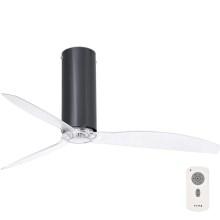 FARO 32035-Ceiling fan TUBE FAN black/clear d. 128 cm + remote control