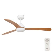 FARO 33341 - Ceiling fan GRID white/brown d. 132 cm + remote control