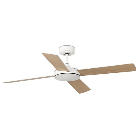 FARO 33350DC - Ceiling fan MALLORCA L white/brown d.132 cm + remote control