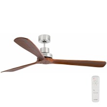 FARO 33464DC - Ceiling fan LANTAU XL brown/chrome d. 168 cm + remote control