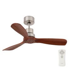 FARO 33508DC - Ceiling fan MINI LANTAU chrome/brown d. 108 cm + remote control