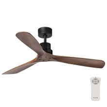 FARO 33516DC - Ceiling fan LANTAU black/brown + remote control