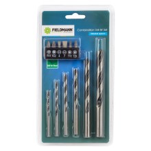 Fieldmann - Set of wood drills + bits 12 pcs chrome